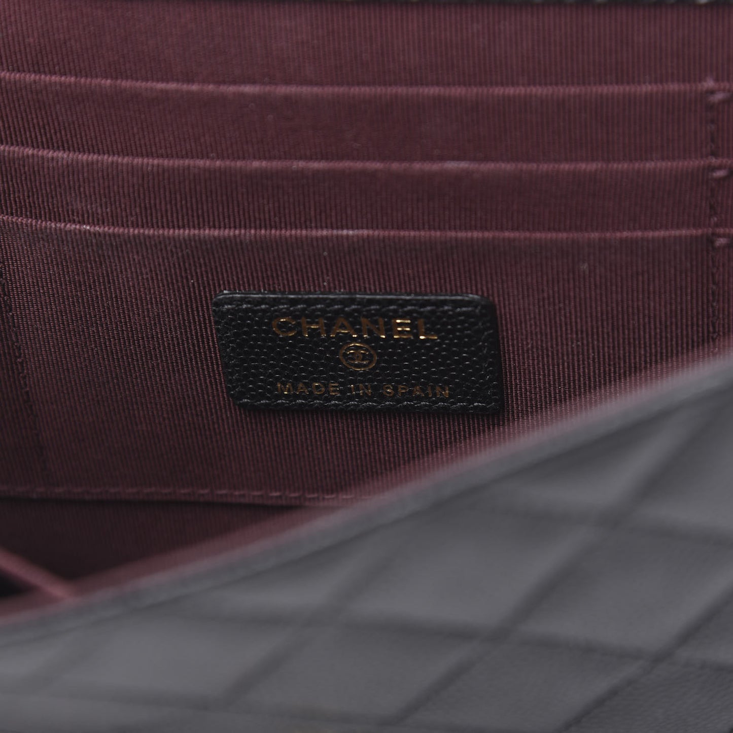 Caviar Quilted Square Flap Clutch Black