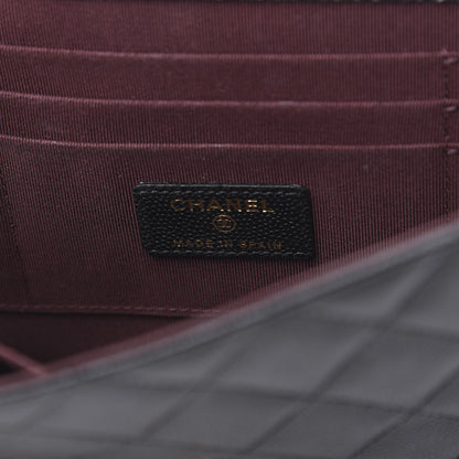 Chanel Caviar Quilted Square Flap Clutch Black 6 of 11