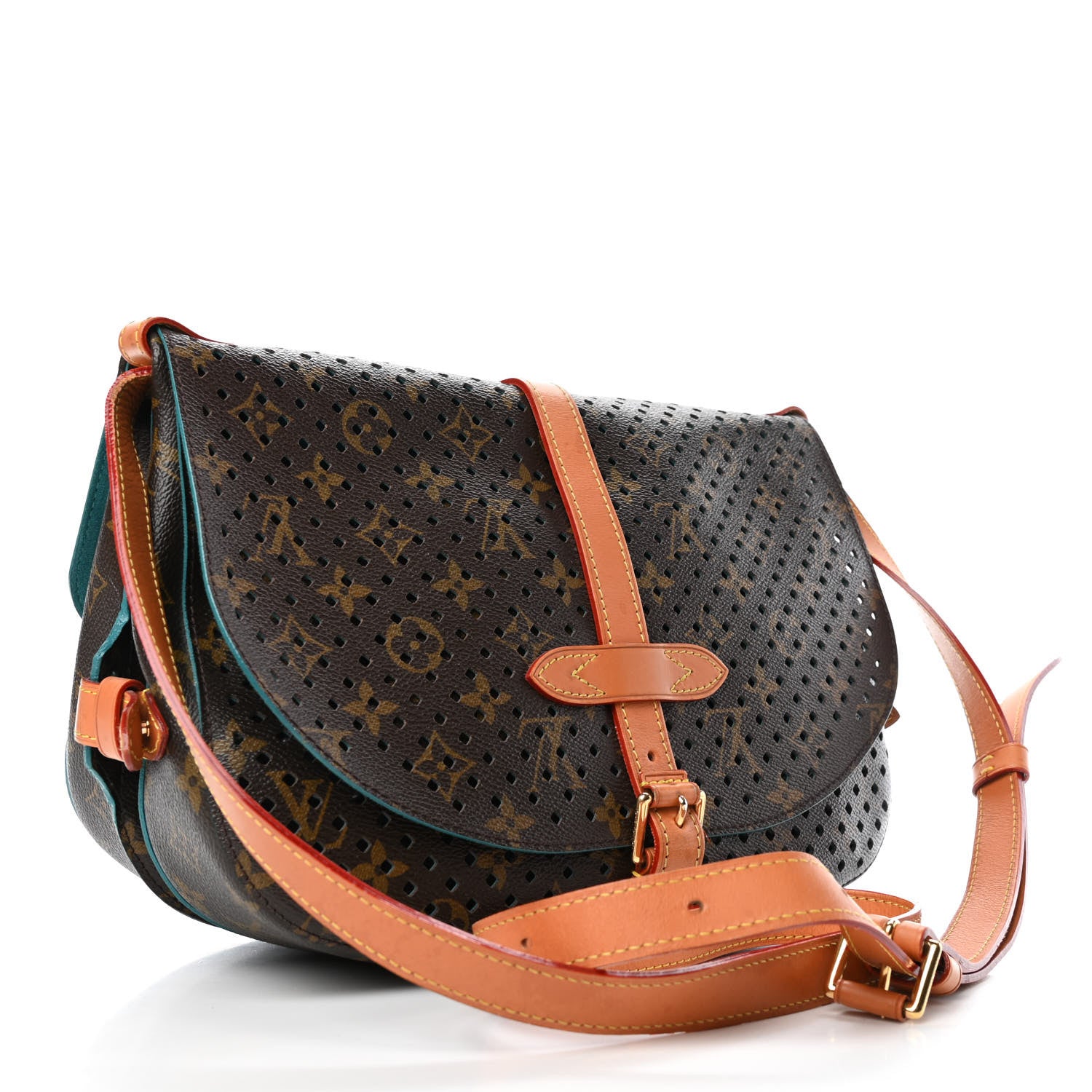 Louis Vuitton Monogram SC Flore Saumur Teal 2 of 4