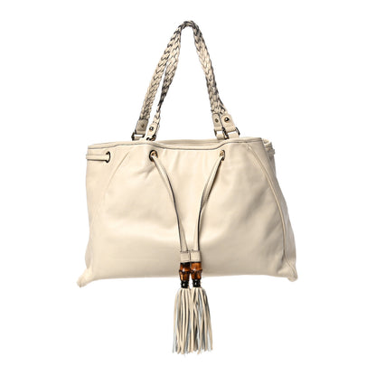 Gucci Calfskin Peggy Braided Tote Off White 1 of 6