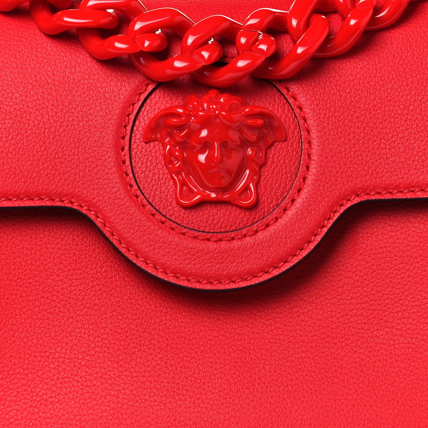 Calfskin Medium La Medusa Top Handle Handbag Red