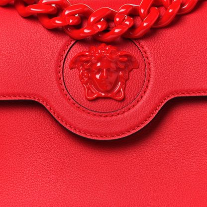 Versace Calfskin Medium La Medusa Top Handle Handbag Red 7 of 11