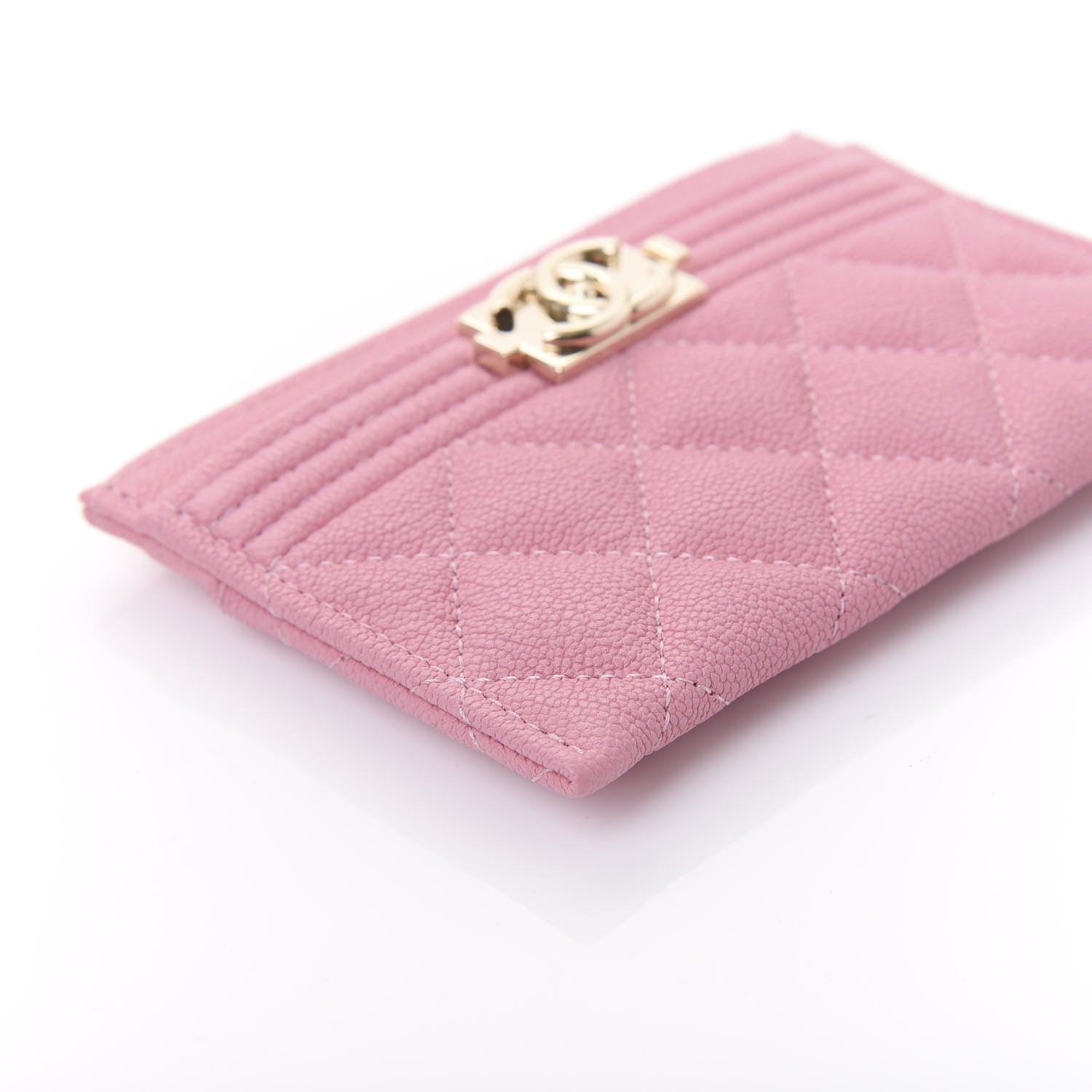 Chanel Caviar Quilted Boy Card Holder Light Pink 6 of 12