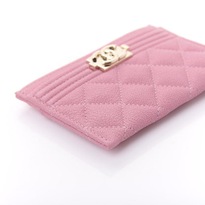 Chanel Caviar Quilted Boy Card Holder Light Pink 6 of 12