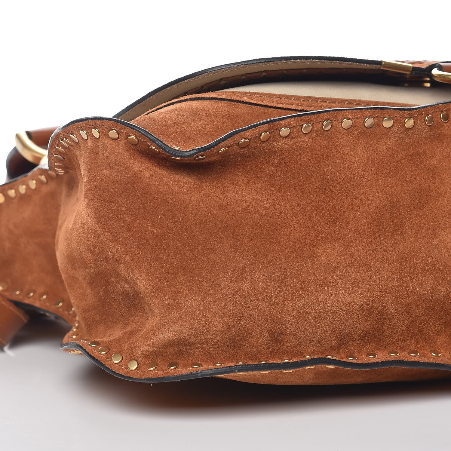 Chloe Suede Calfskin Braided Medium Marcie Satchel Caramel 14 of 17