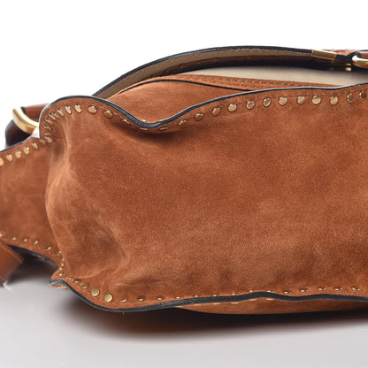 Chloe Suede Calfskin Braided Medium Marcie Satchel Caramel 14 of 17