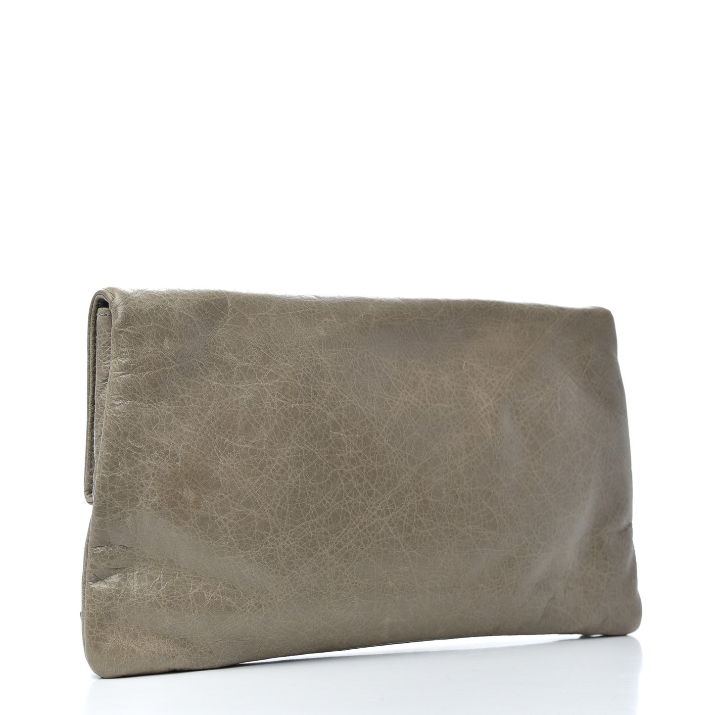 Agneau Giant 21 Gold Hardware Envelope Clutch Gris Glace