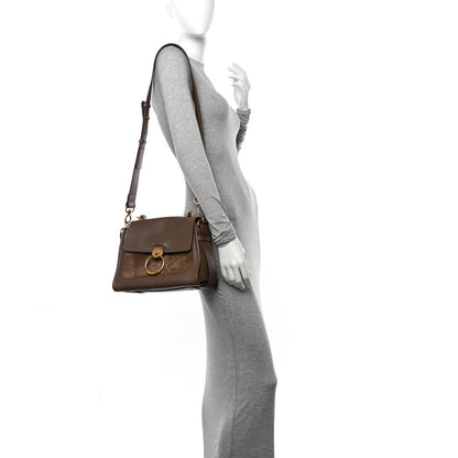 Chloe Calfskin Suede Small Tess Day Bag Motty Grey 2 of 16