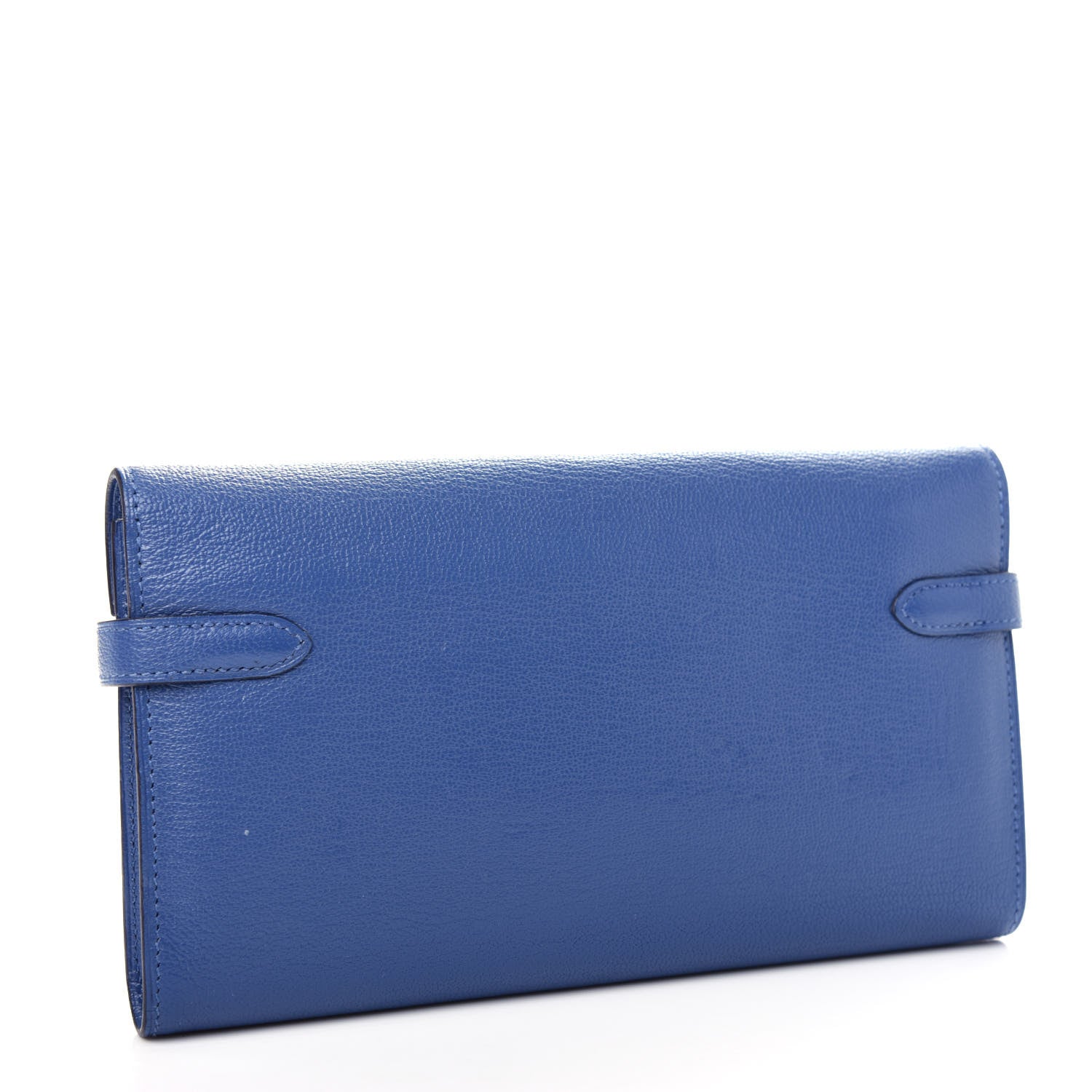 Hermes Chevre Mysore Kelly Longue Wallet Bleu Brighton 3 of 7