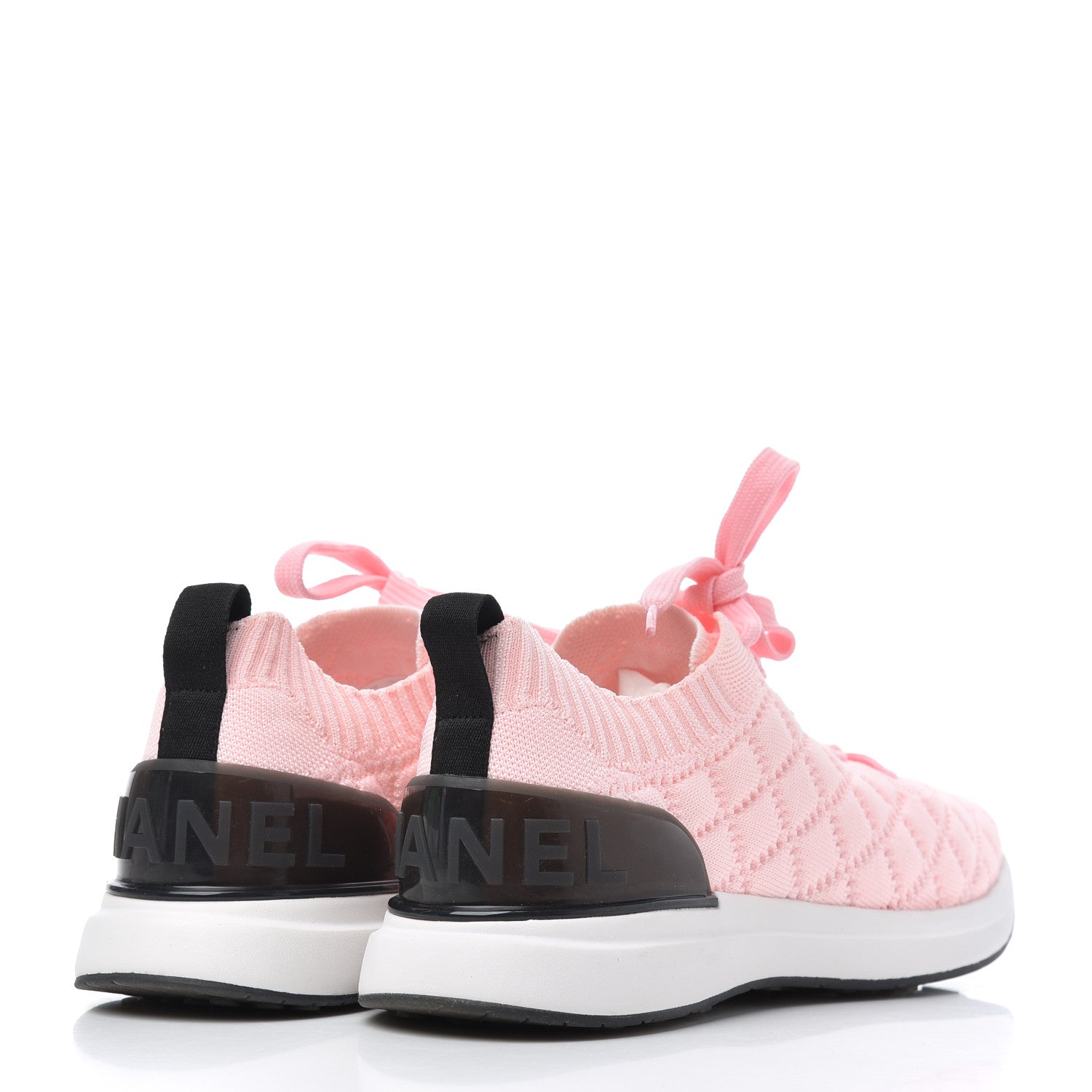 Chanel Mixed Fibers Quilted Womens CC Sneakers 40.5 Pink 4 of 11
