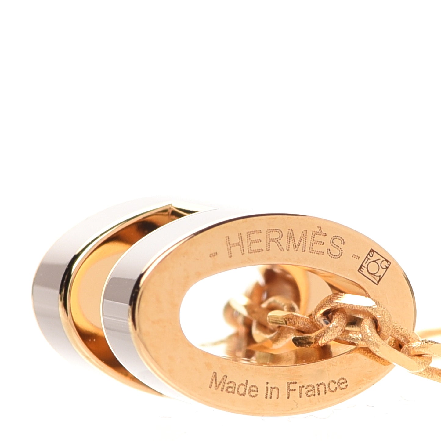 Lacquered Rose Gold Mini Pop H Pendant Necklace Marron Glace