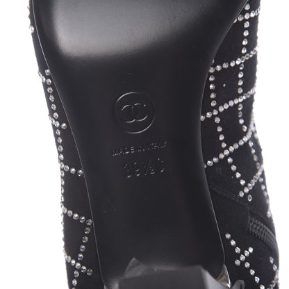 Chanel Kid Suede Strass Short Boots 39.5 Black 8 of 9