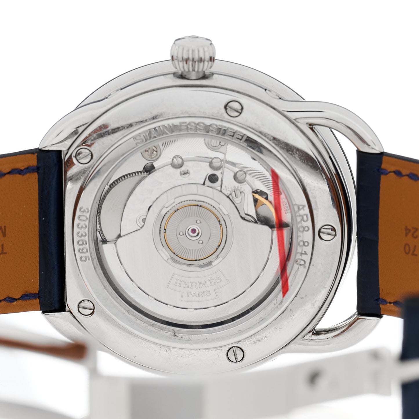 Stainless Steel Alligator 43mm Arceau Grande Lune Automatic Watch Bleu Abysse