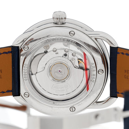 Hermes Stainless Steel Alligator 43mm Arceau Grande Lune Automatic Watch Bleu Abysse 4 of 5