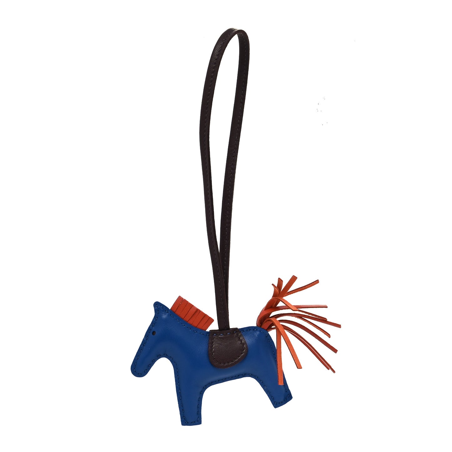 Milo Lambskin Grigri Rodeo Horse Bag Charm PM Bleu France Cornaline Rouge Sellier