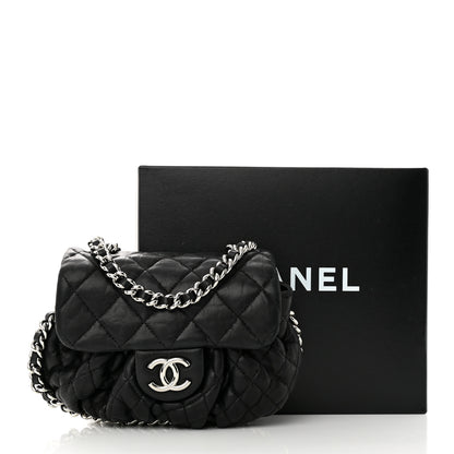 Chanel Washed Lambskin Quilted Mini Chain Around Flap Black 19 of 19
