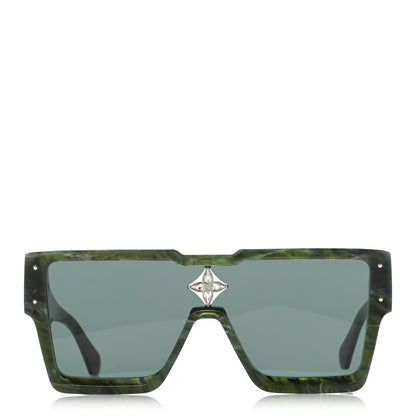 Louis Vuitton Acetate Marble Effect Swarovski Cyclone Sunglasses Z1552W Green 2 of 10