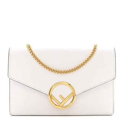 Fendi Vitello Cruise F is Fendi Medium Envelope Wallet on Chain Optical White 1 of 17