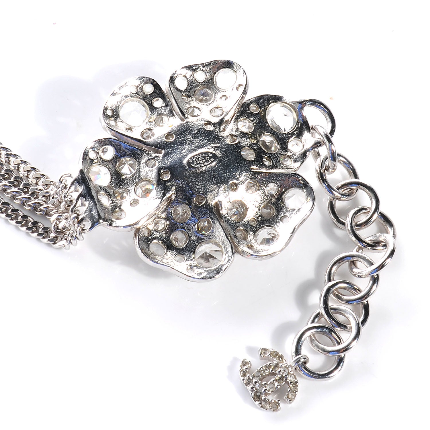 Chanel Chain CC Crystal Camellia Belt Silver 4 of 5