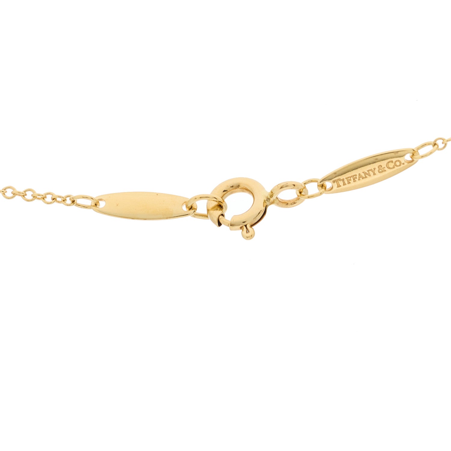 Tiffany 18K Yellow Gold Diamond .17ct Elsa Peretti Diamonds by the Yard Pendant Necklace 5 of 6