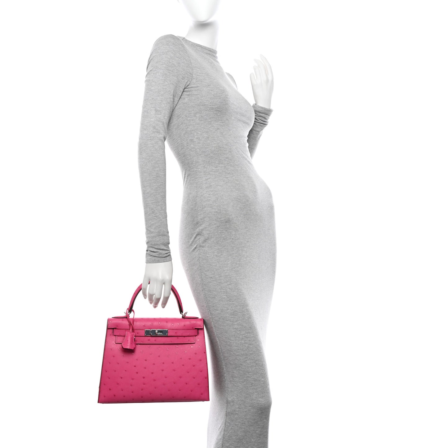 Ostrich Kelly Sellier 28 Rose Tyrien