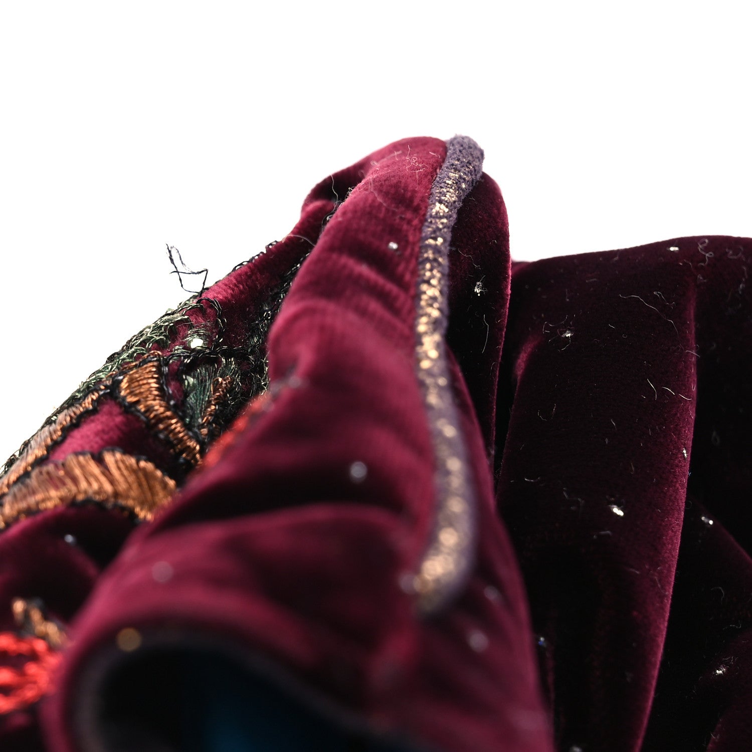 Fendi Velvet Embroidered Squirrel Spy Bordeaux Multicolor 1787001