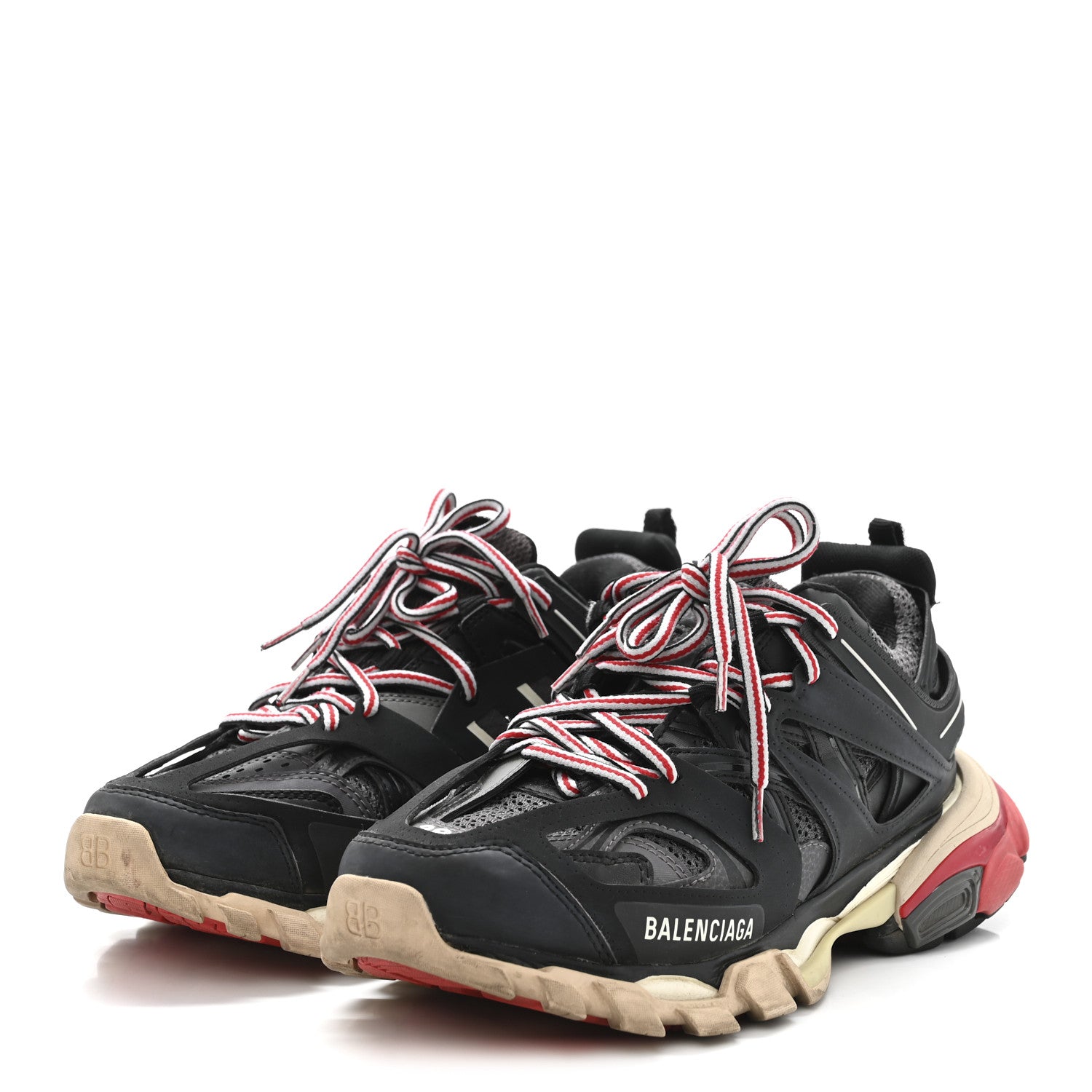 Balenciaga Mesh Nylon Womens Track Sneakers 38 Black Gris 4 of 9