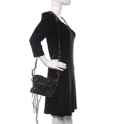 Balenciaga Agneau Classic Silver Hardware Mini City Logo Strap Black 2 of 10