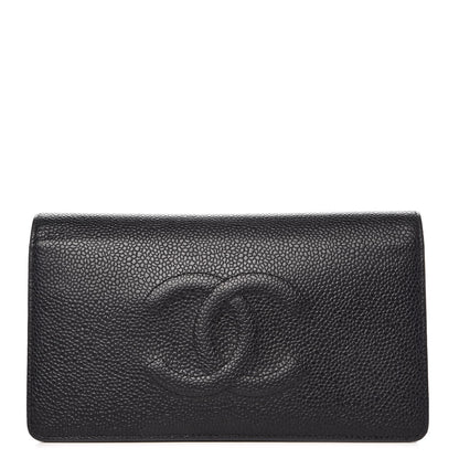 Chanel Caviar Timeless CC Yen Wallet Black 1 of 11