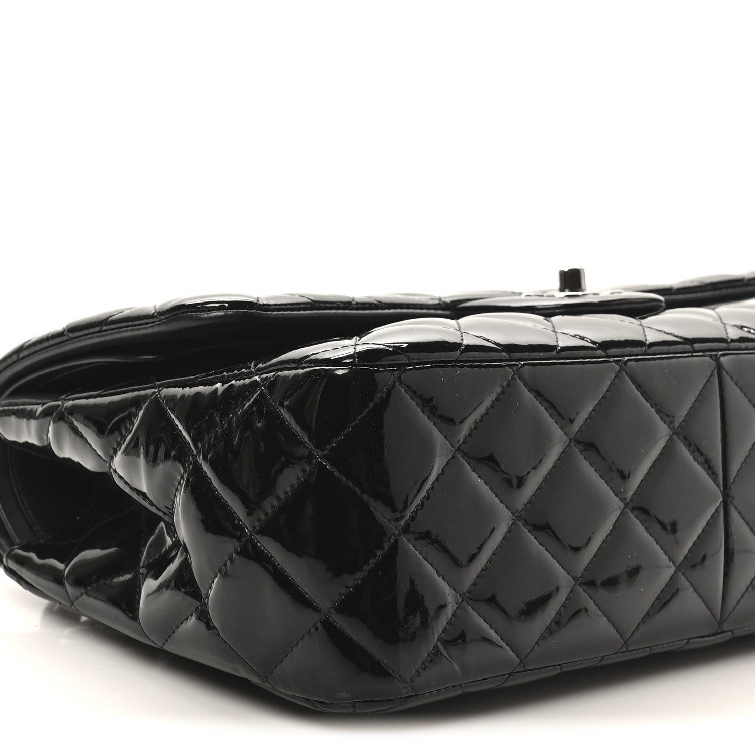 Chanel Patent Quilted Jumbo Double Flap Black 9 of 10