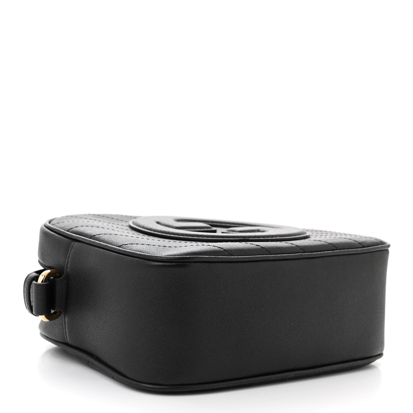 Sakai Be Green Calfskin Diagonal Stitched Small Blondie Shoulder Bag Black