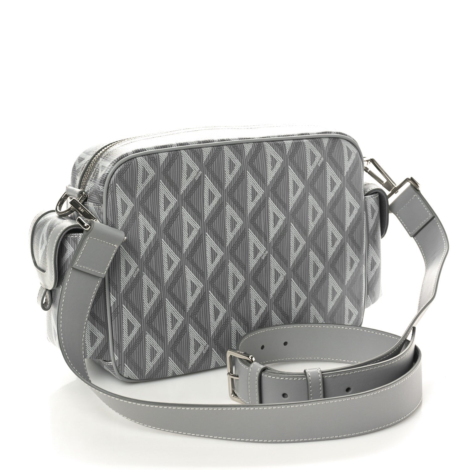 Christian Dior Coated Canvas CD Diamond Hit The Road Messenger Grey 3 of 9