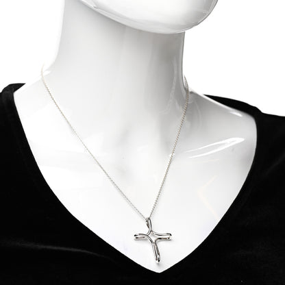 Tiffany Sterling Silver Elsa Peretti Infinity Cross Pendant Necklace 2 of 6