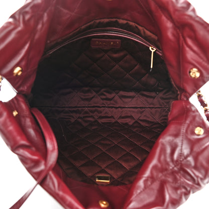Chanel Shiny Calfskin Quilted Small Chanel 22 Burgundy 6 of 13