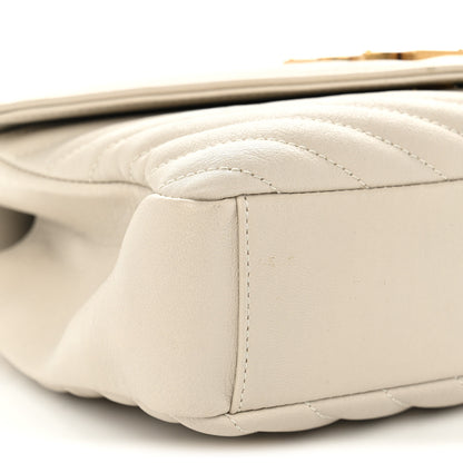 Saint Laurent Sheepskin Matelasse Chevron Monogram Medium College Bag Crema Soft 9 of 12
