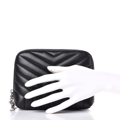 Saint Laurent Lambskin Matelasse Cosmetic Case Black 2 of 7