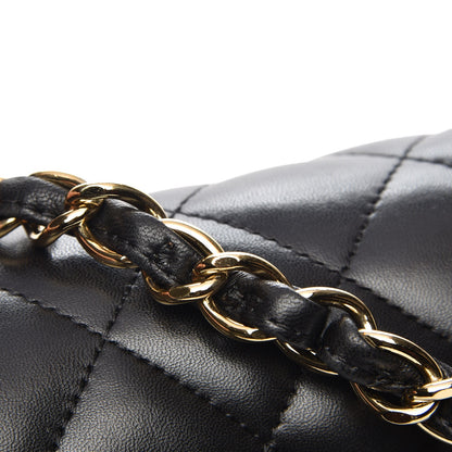 Chanel Lambskin Quilted Jumbo Double Flap Black 8 of 9
