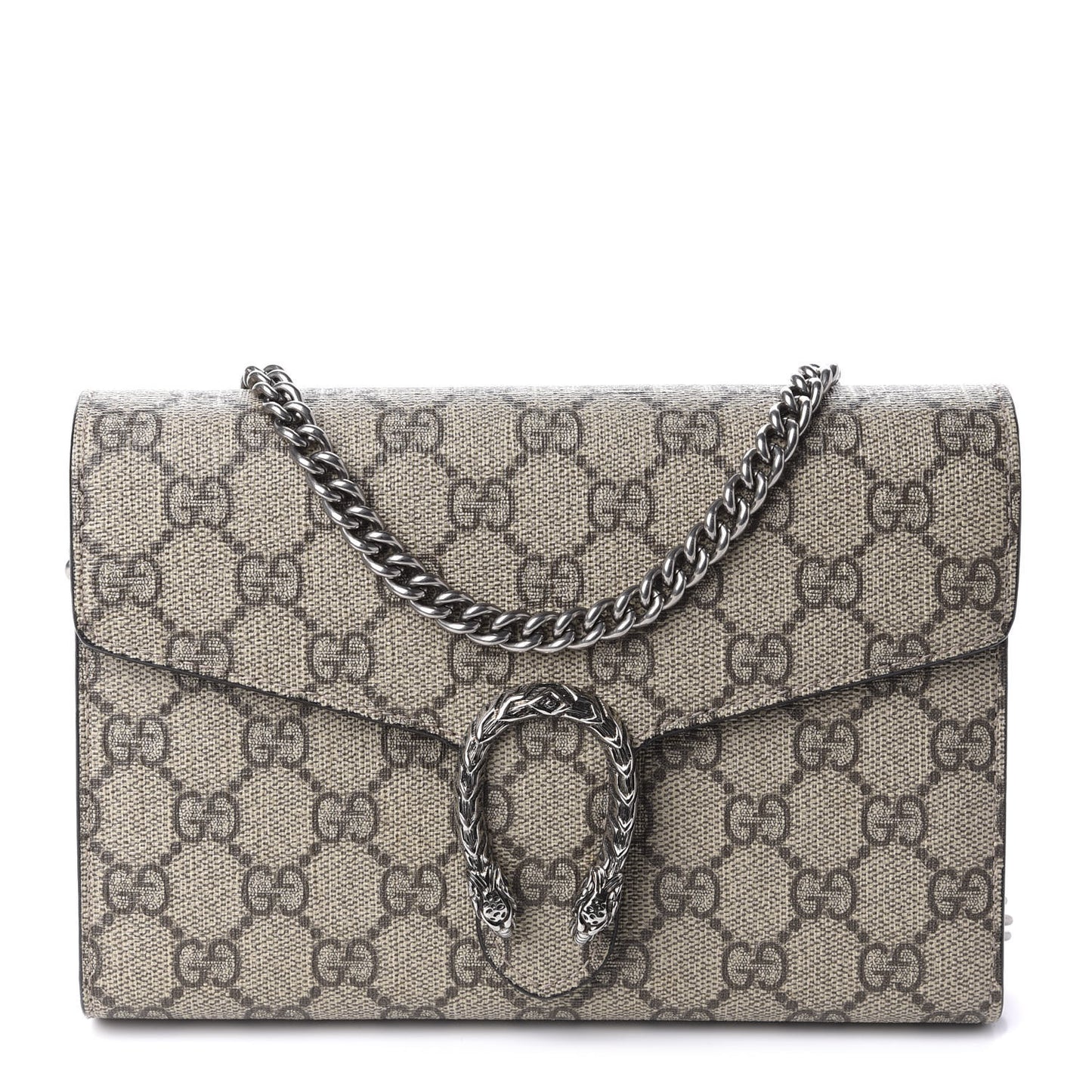 GG Supreme Monogram Mini Dionysus Chain Wallet Beige Taupe