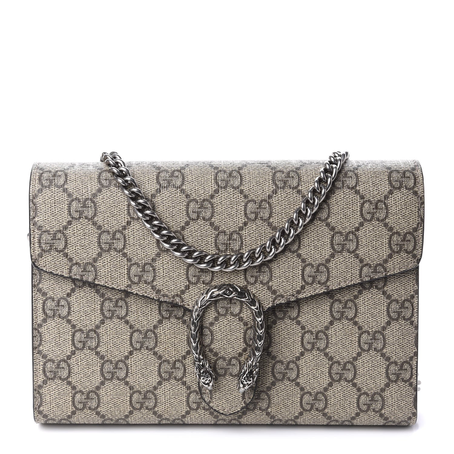 Gucci GG Supreme Monogram Mini Dionysus Chain Wallet Beige Taupe 1 of 10