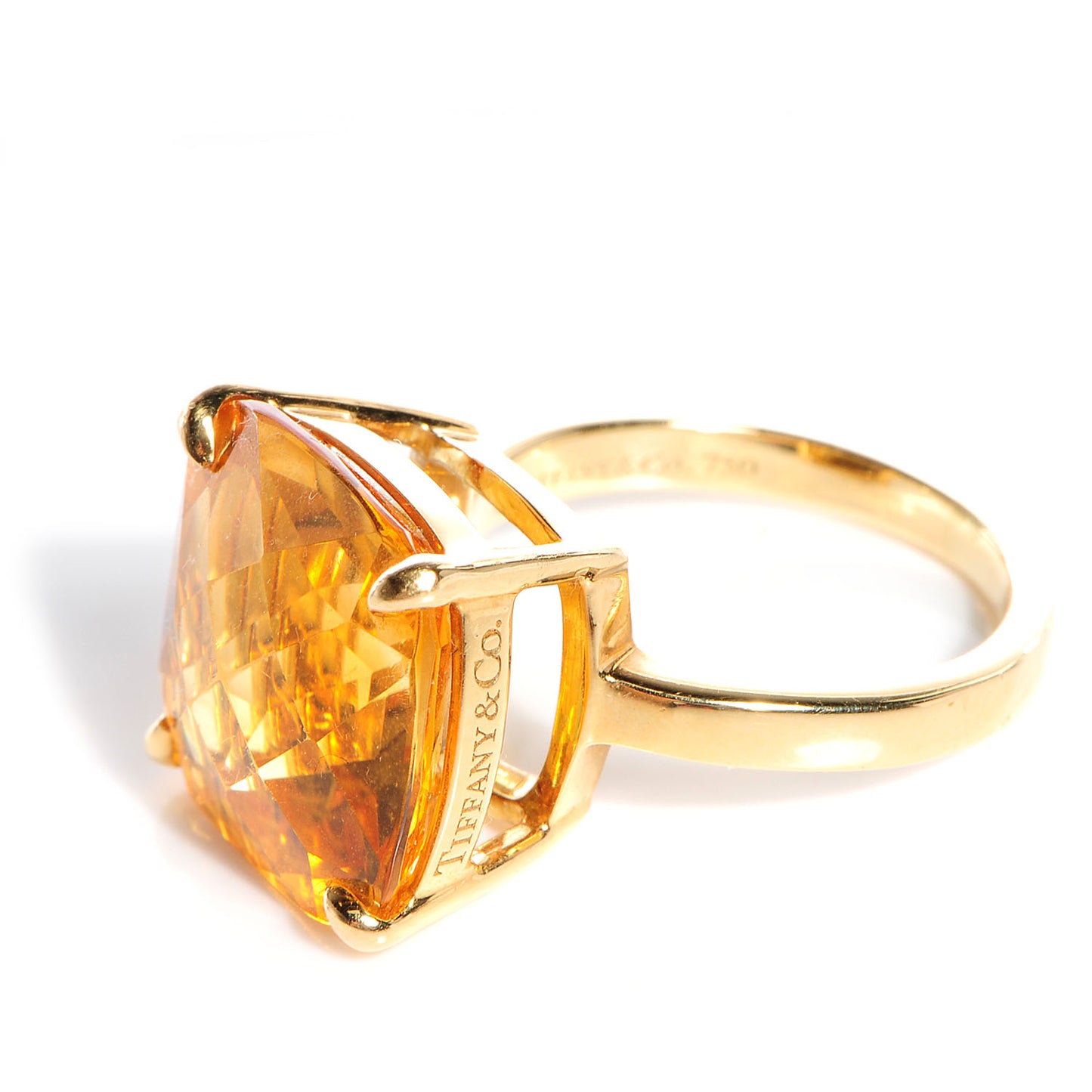18k Gold Citrine Sparklers Cocktail Ring 5.5
