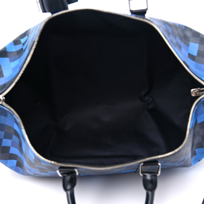 Louis Vuitton Damier Graphite Pixel Keepall Bandouliere 50 Blue 4 of 10