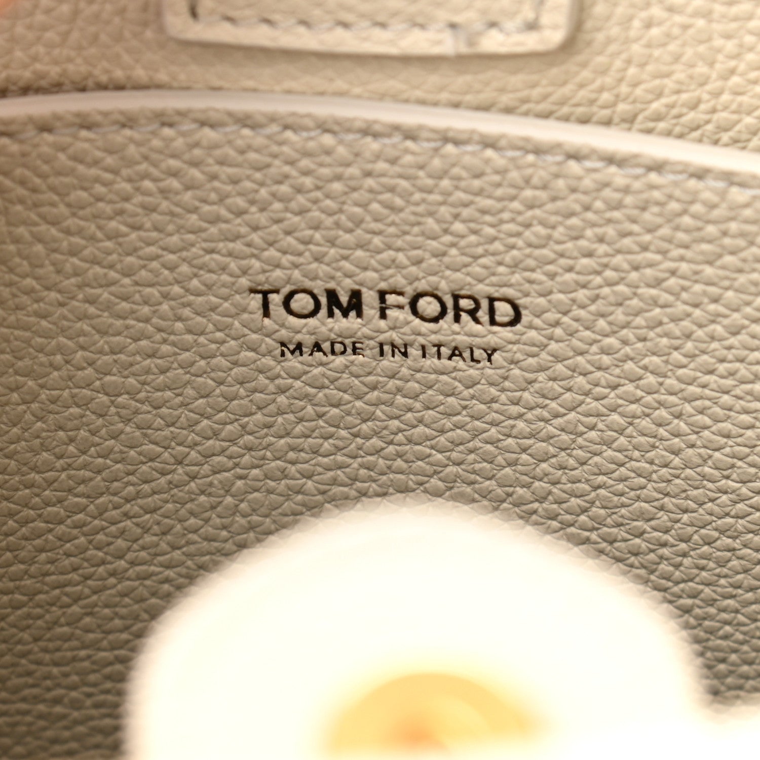 Tom Ford Grained Calfskin Small Padlock Top Handle Chalk 6 of 9