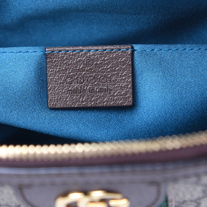 Gucci GG Supreme Monogram Textured Dollar Calfskin Web Small Ophidia Dome Shoulder Bag Beige Ebony New Acero 6 of 10