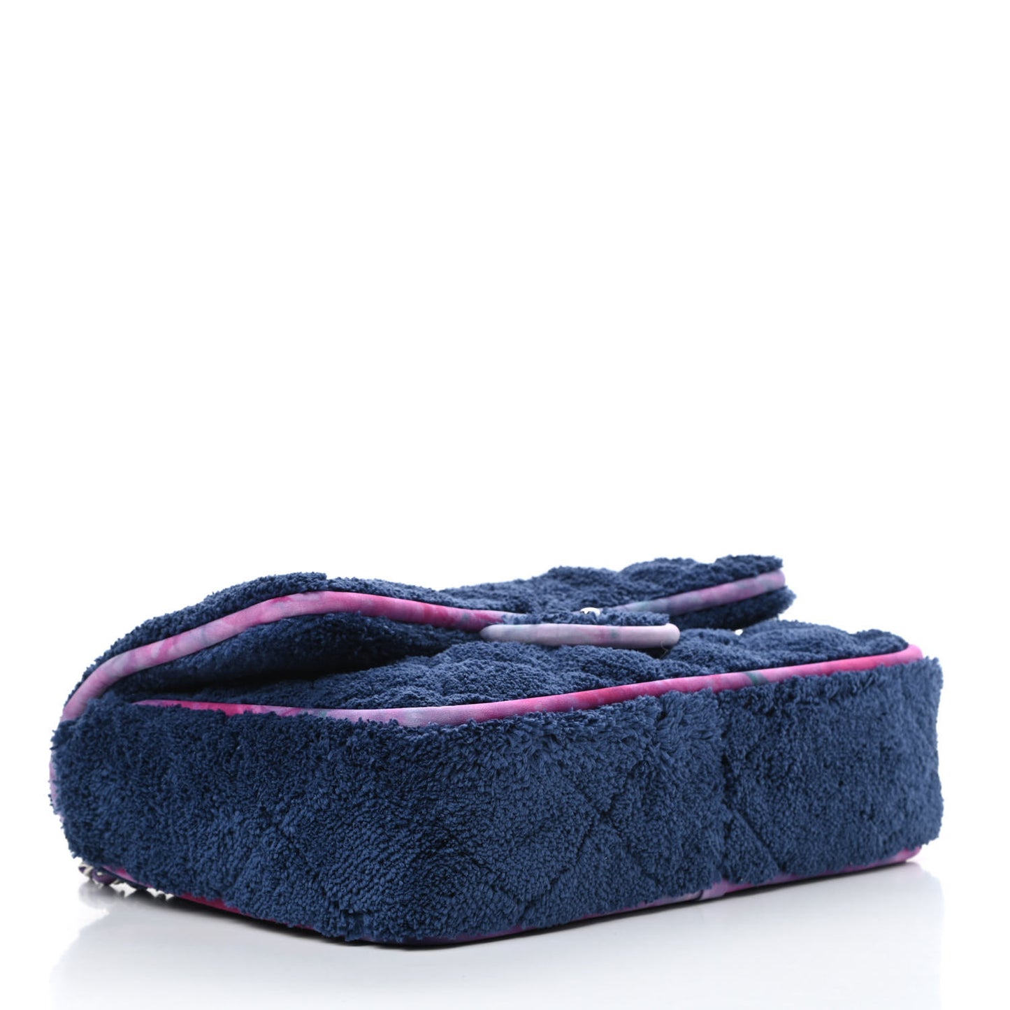 Mixed Fibers Quilted Large Flap Bag Navy Blue