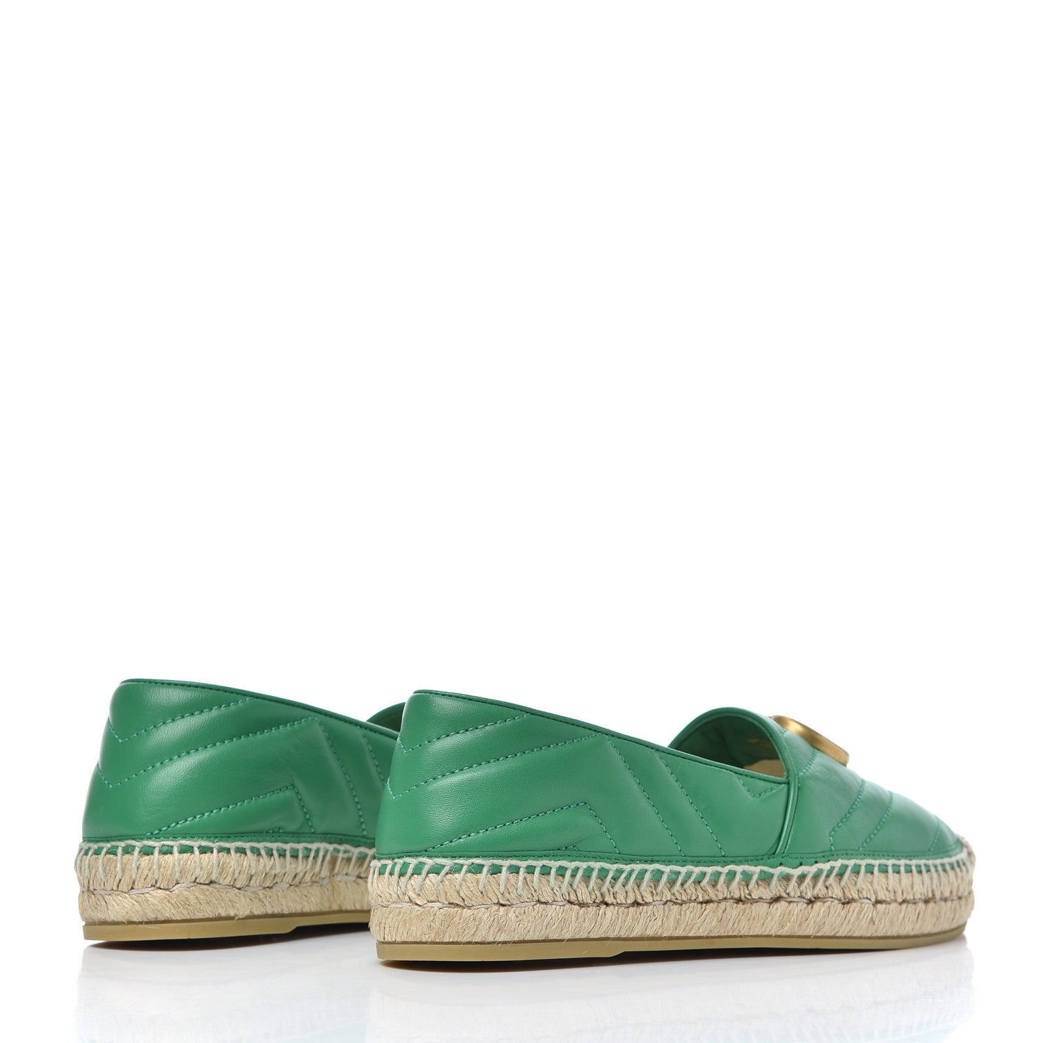 Gucci Nappa Matelasse GG Marmont Espadrilles 35.5 New Shamarock 4 of 12