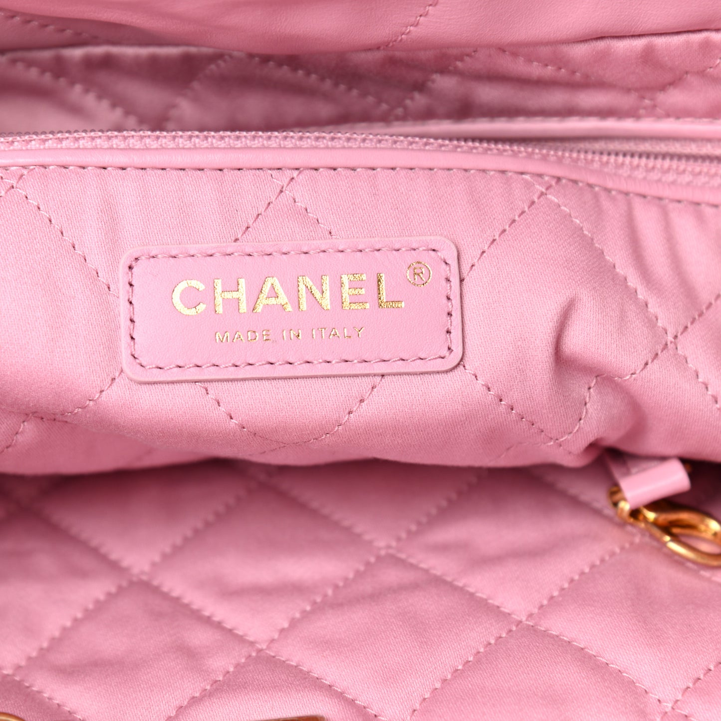 Shiny Calfskin Quilted Small Chanel 22 Pink