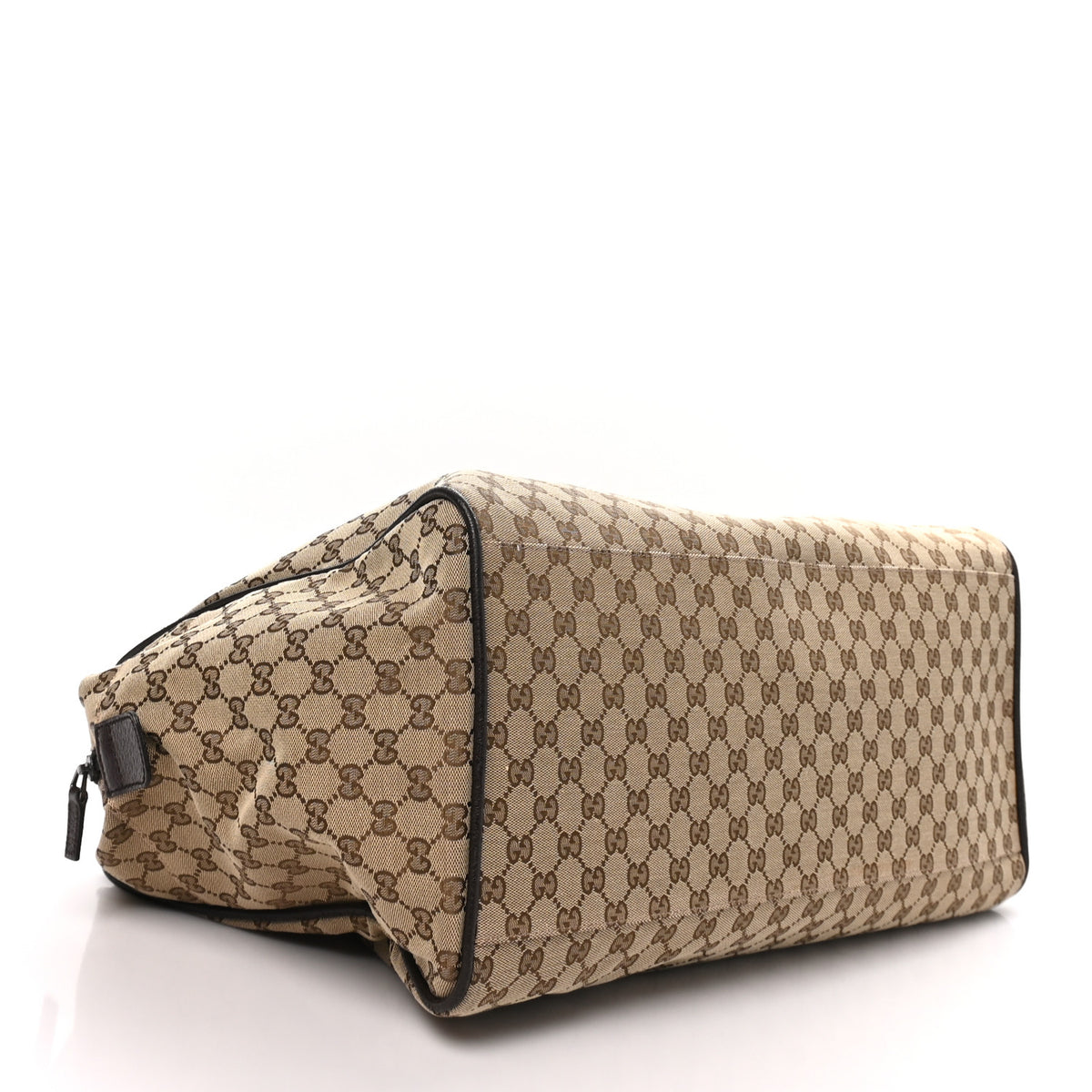 Gucci GG Monogram Web Large Collapsible Carry On Duffle Beige Brown 3 of 9