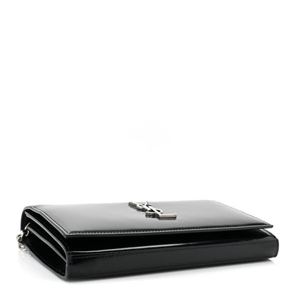 Saint Laurent Glazed Calfskin Cassandre Wallet On Chain WOC Black 4 of 11