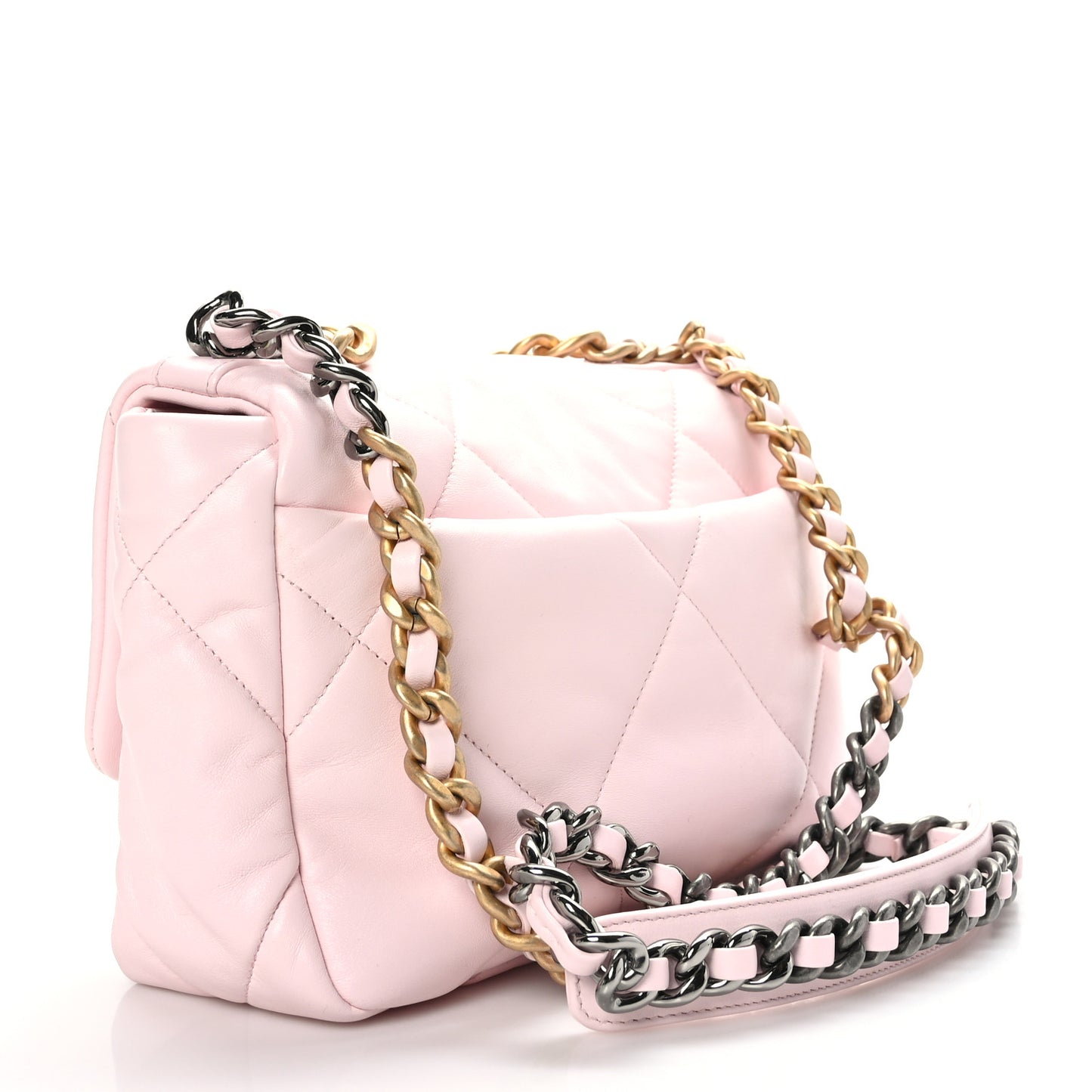 Lambskin Quilted Medium Chanel 19 Flap Light Pink