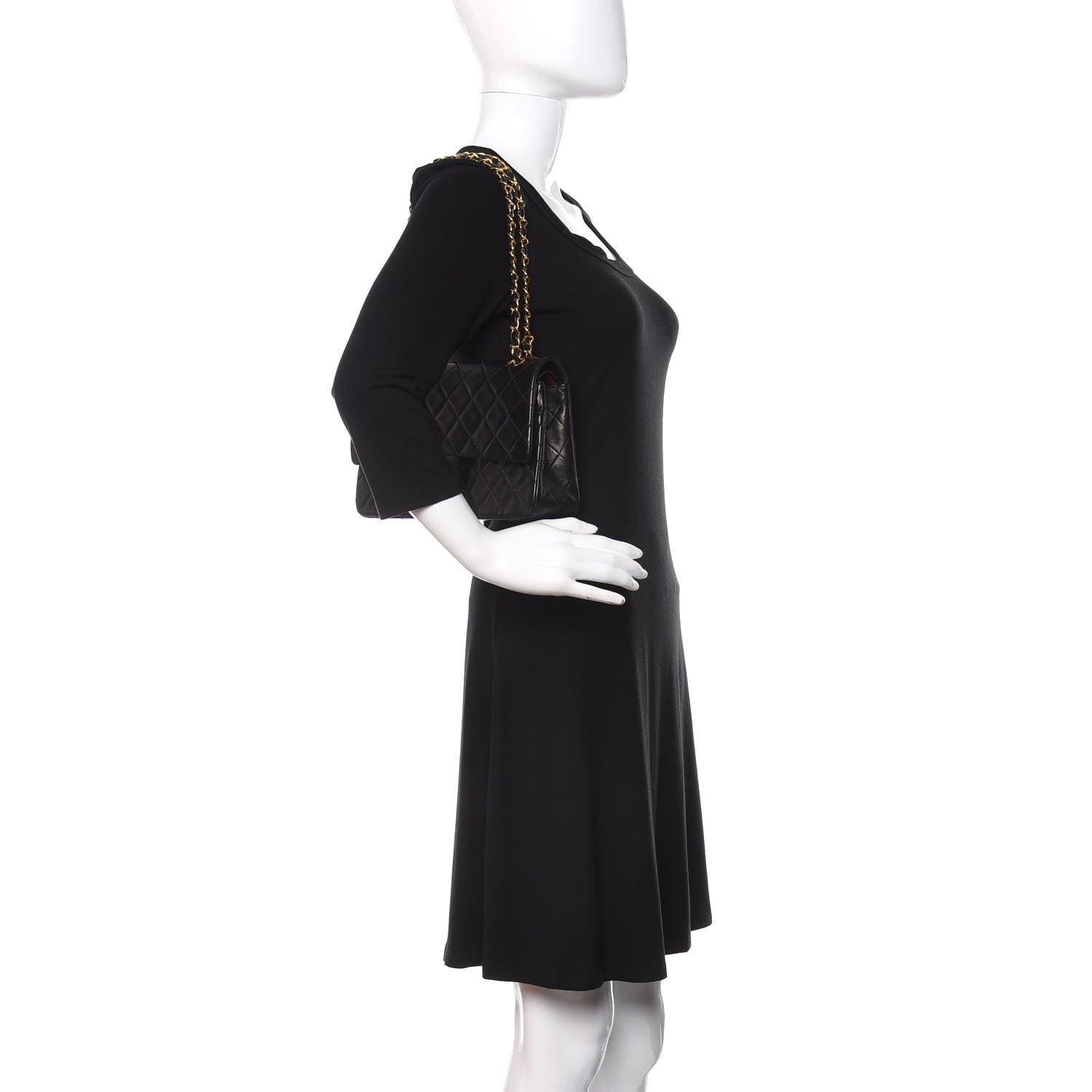 Chanel Lambskin Quilted Medium Double Flap Black 2 of 14